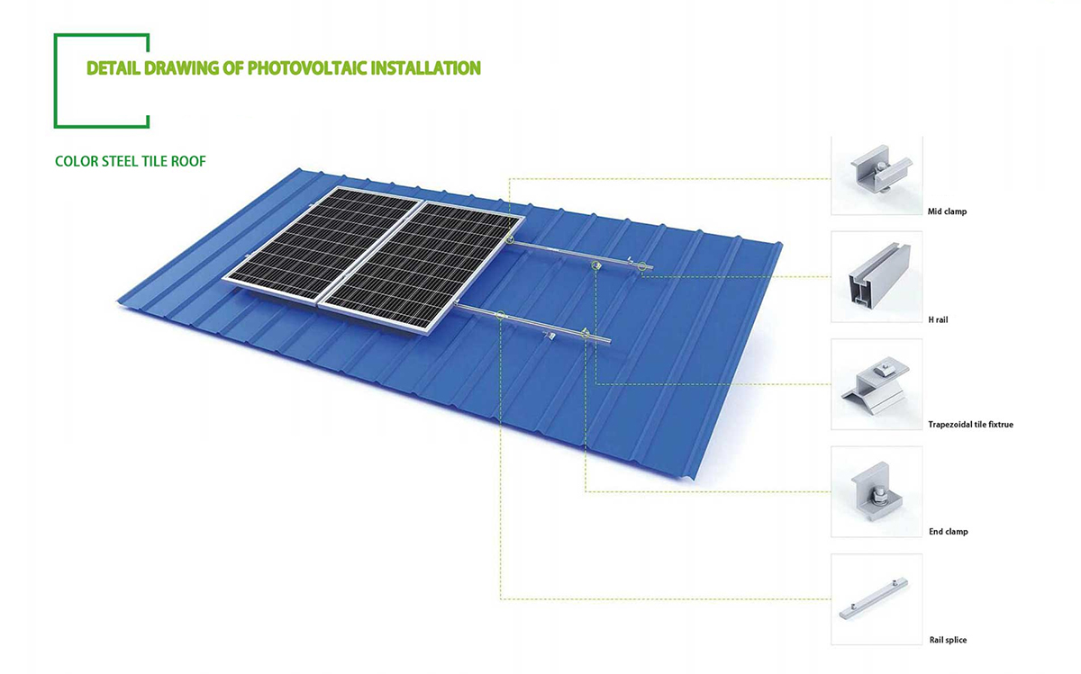 solar roof mounting system for residential