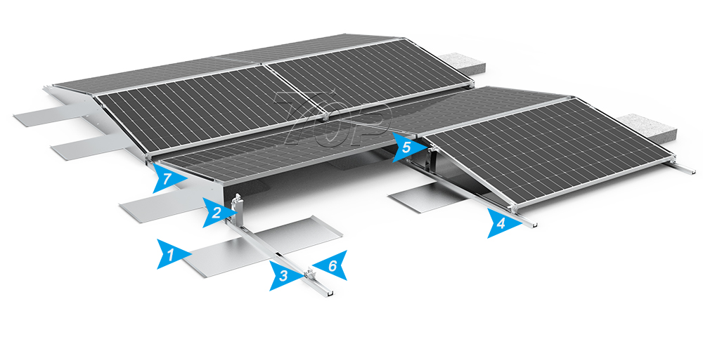flat roof ballast solar panel mounting solutions