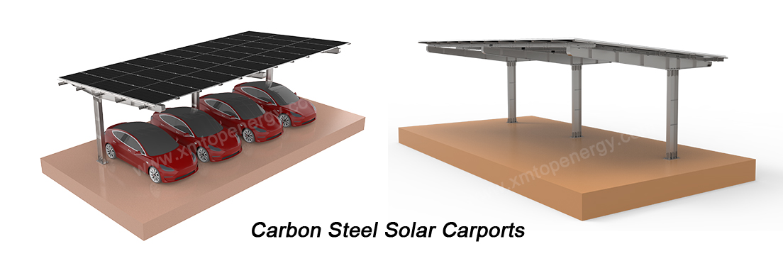 Affordable carbon steel solar carports