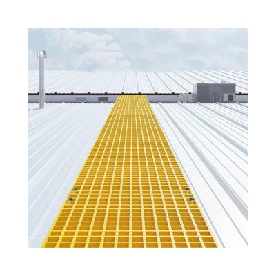 FRP walkway grating for solar roof panels